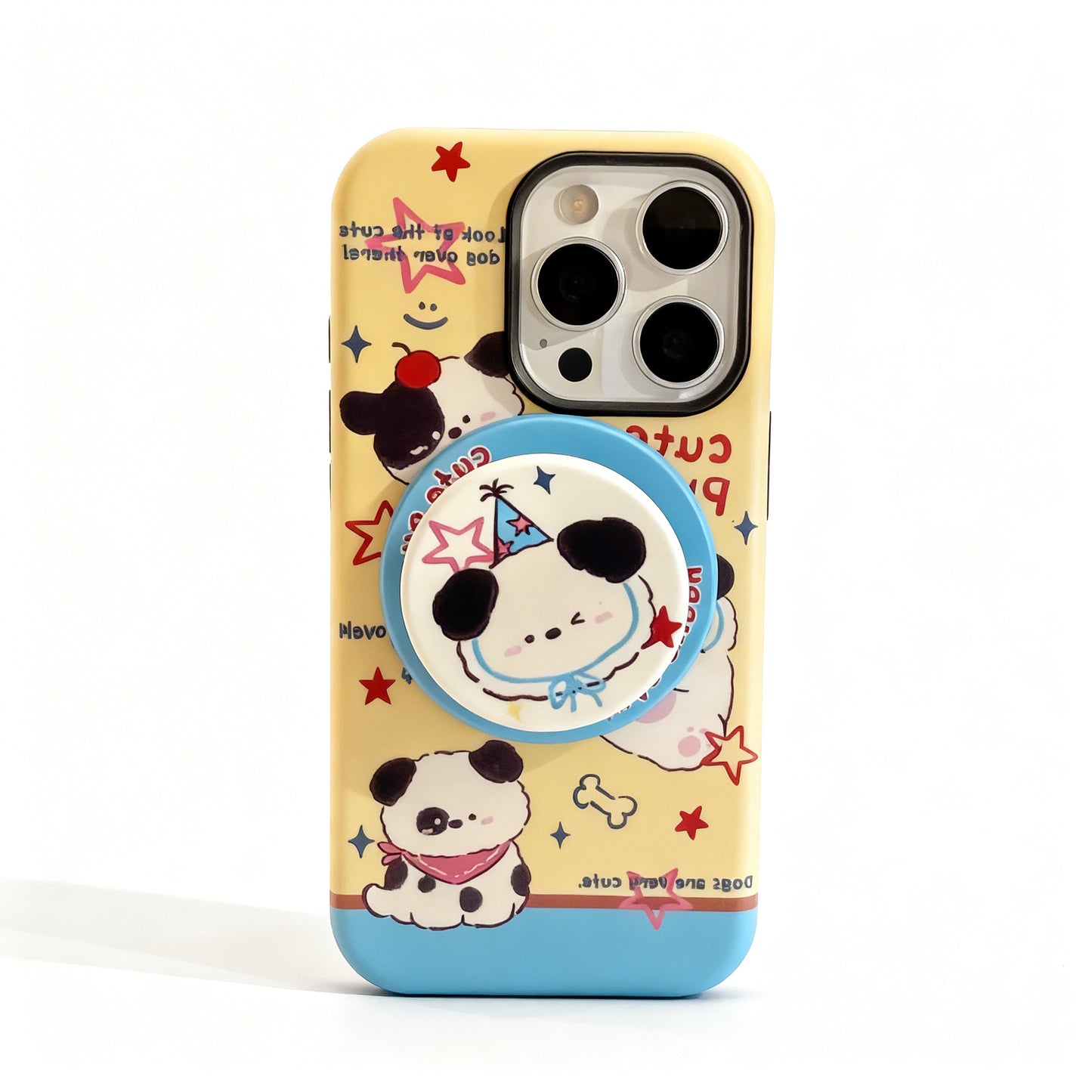 Cute Dog Cartoon Magnetic Stand Phone Case for iPhone