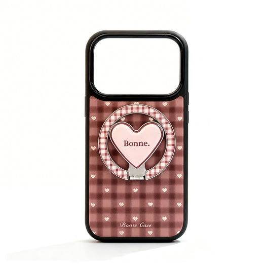 Vintage Gold Plaid Magnetic Stand Phone Case for iPhone