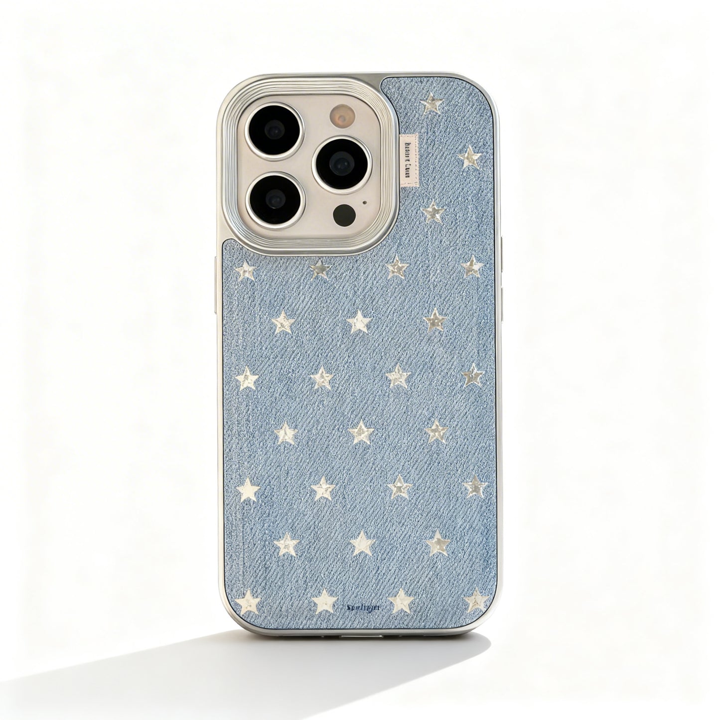 Vintage Denim Star Pattern Shockproof Phone Case for iPhone