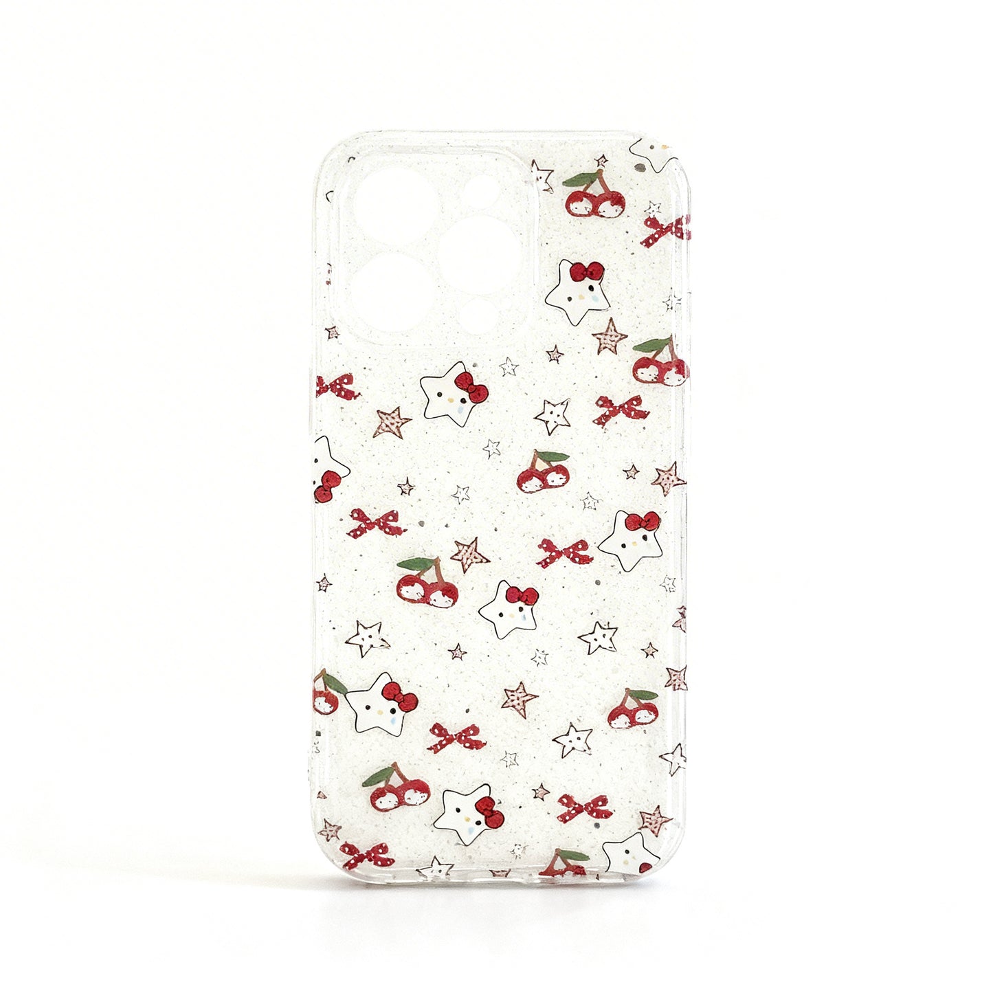 Pink Glitter Cat Design Stand Phone Case for iPhone