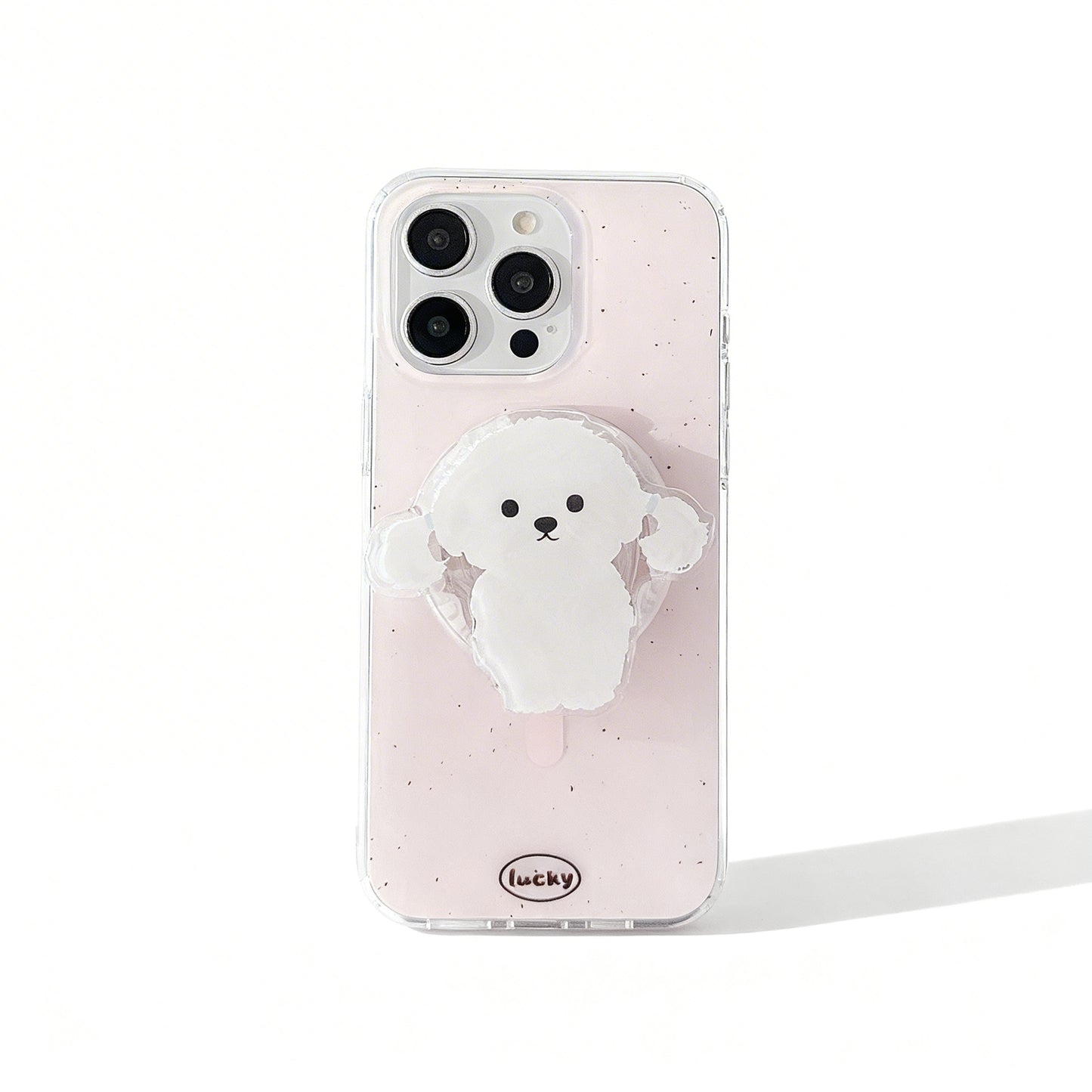 Cute Dog Print Soft Phone Case with Magnetic Stand for iPhone