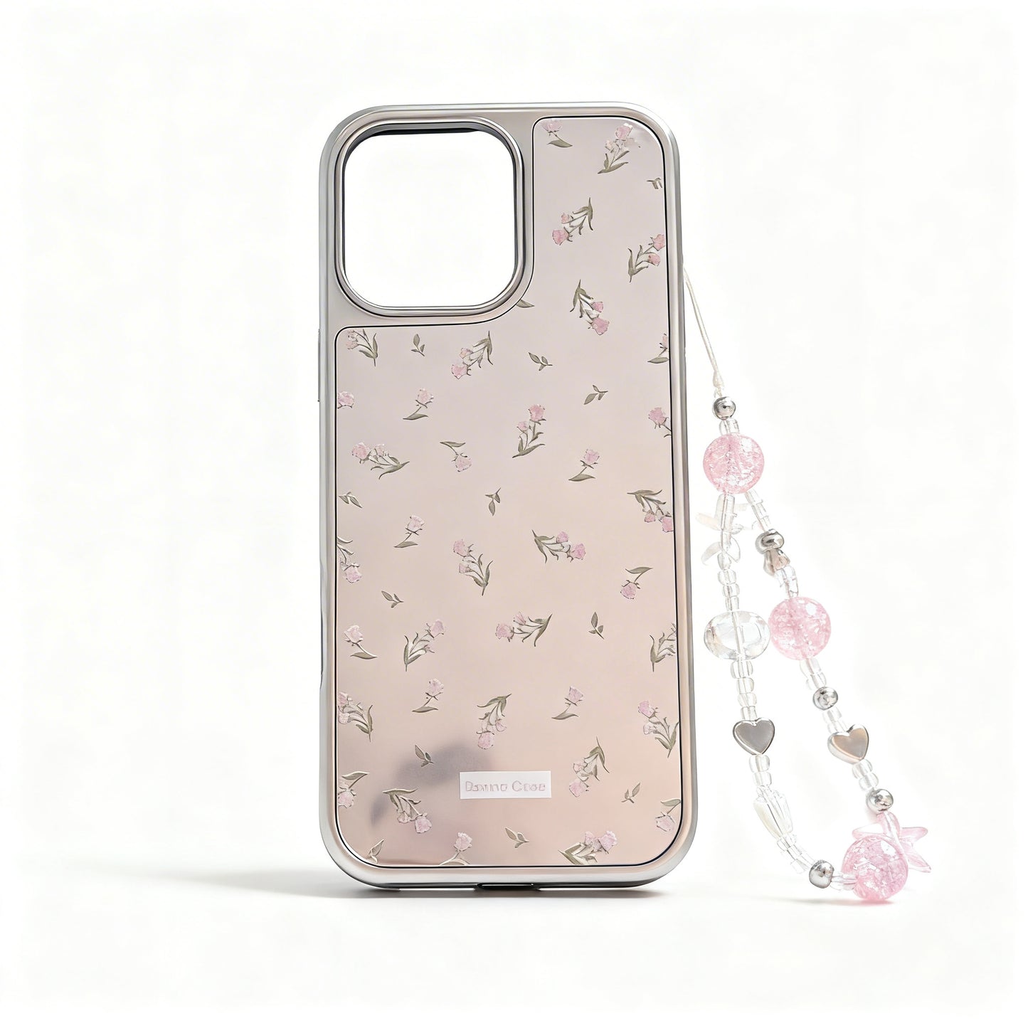 Pink Floral Glossy Phone Case for iPhone