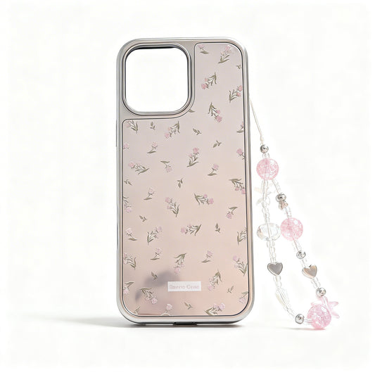 Pink Floral Glossy Phone Case for iPhone