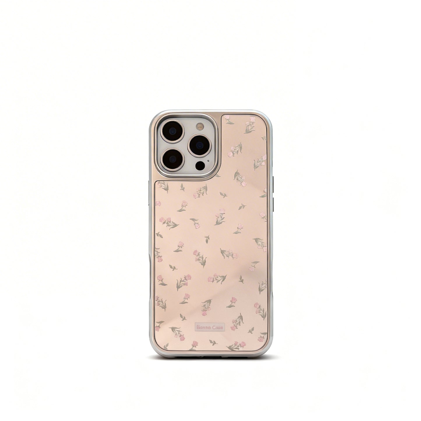 Pink Floral Glossy Phone Case for iPhone