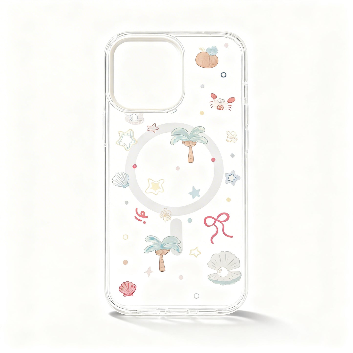 Transparent Pink Glitter Dog Magnetic Stand Phone Case for iPhone