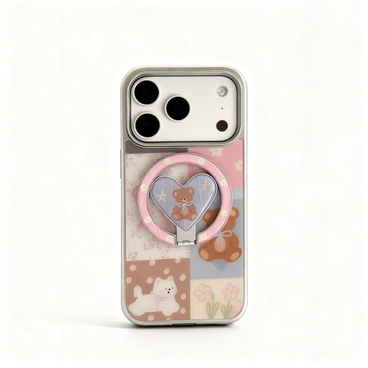 Cute Multicolor Bear Magnetic Stand Phone Case for iPhone
