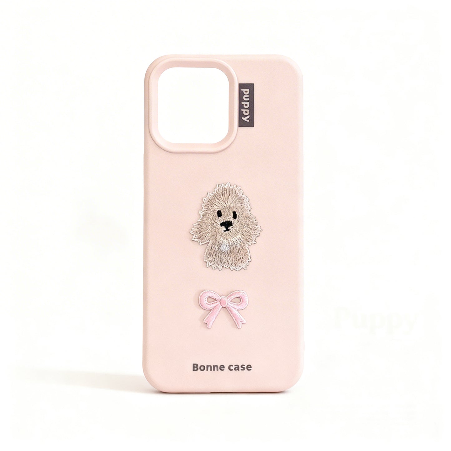 Cute Cartoon Dachshund Embroidered Phone Case for iPhone