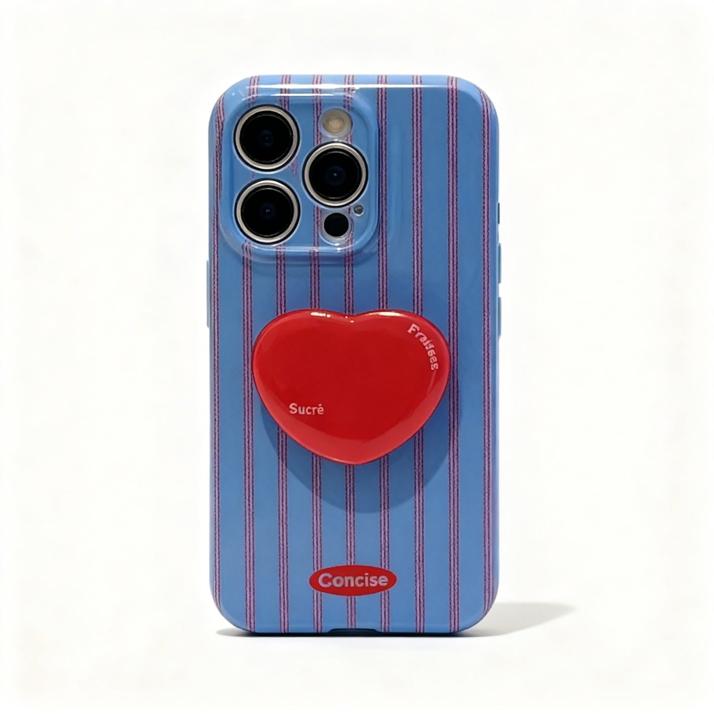 Red and Blue Striped Vintage Stand Phone Case for iPhone