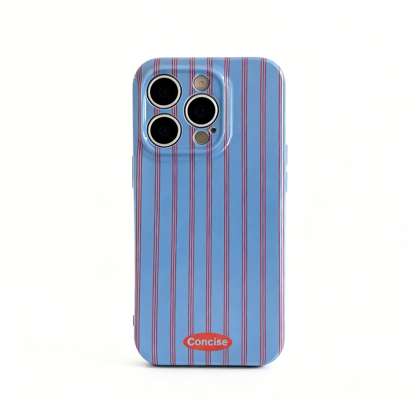 Red and Blue Striped Vintage Stand Phone Case for iPhone