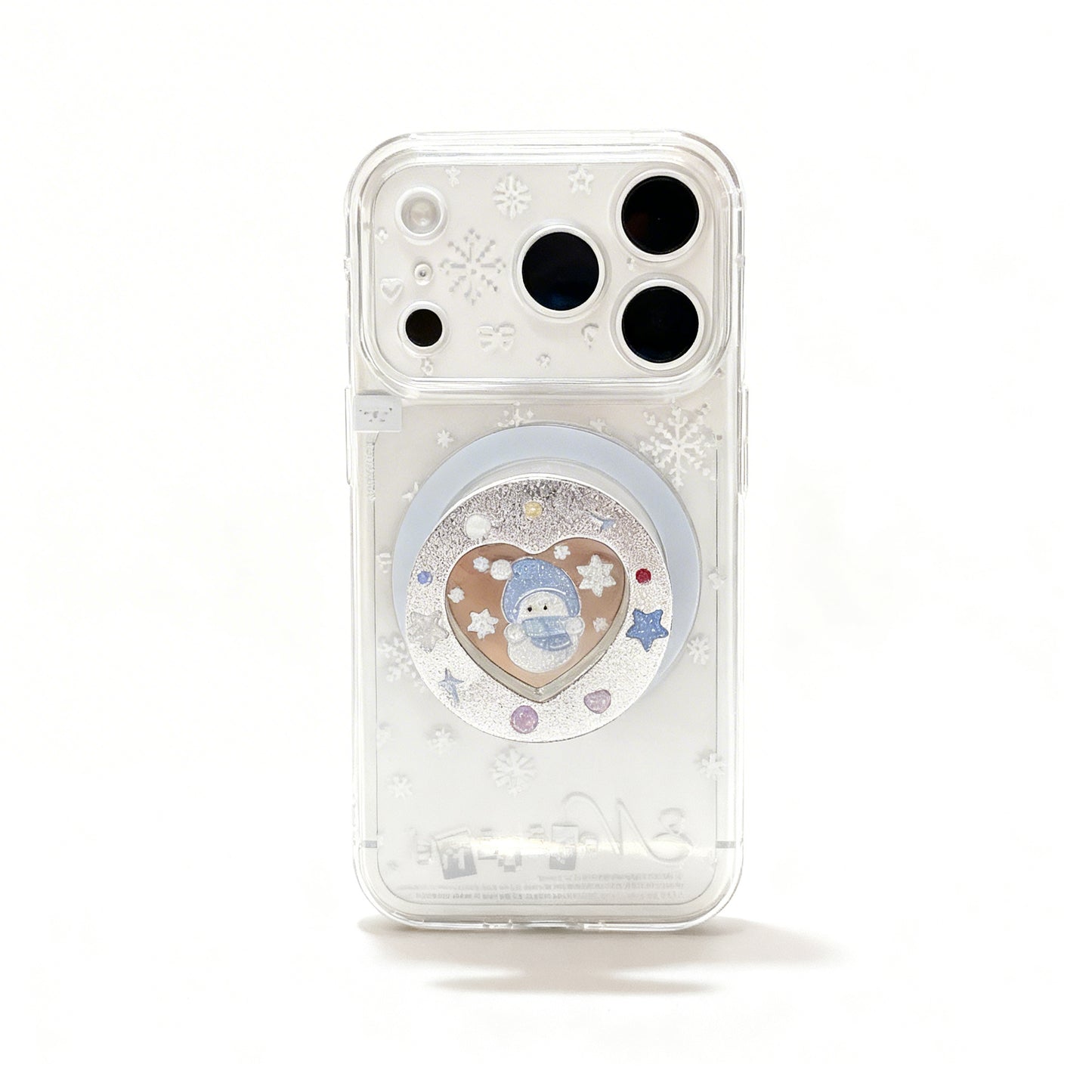 Pink Glitter Snowman Magnetic Stand Phone Case for iPhone