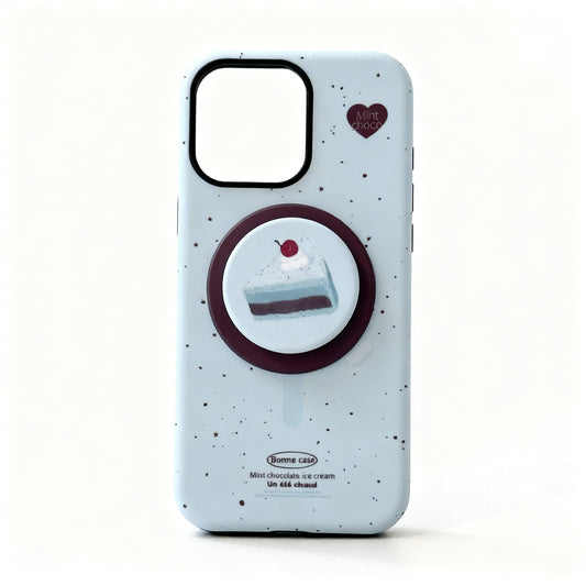 Mint Green Cake Design Magnetic Phone Case for iPhone