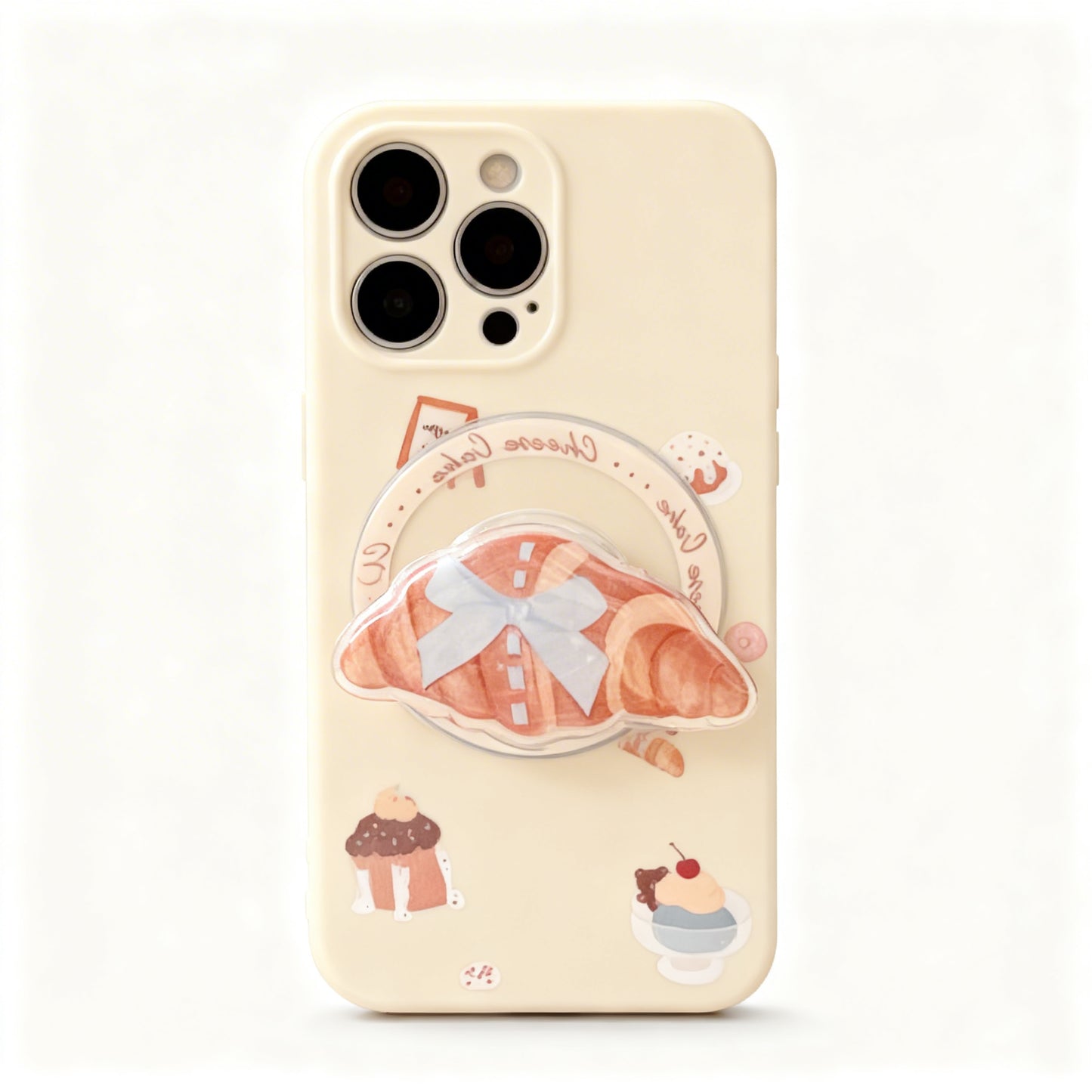 Korean Style Bread House Soft Phone Case for iPhone with Magnetic Stand
