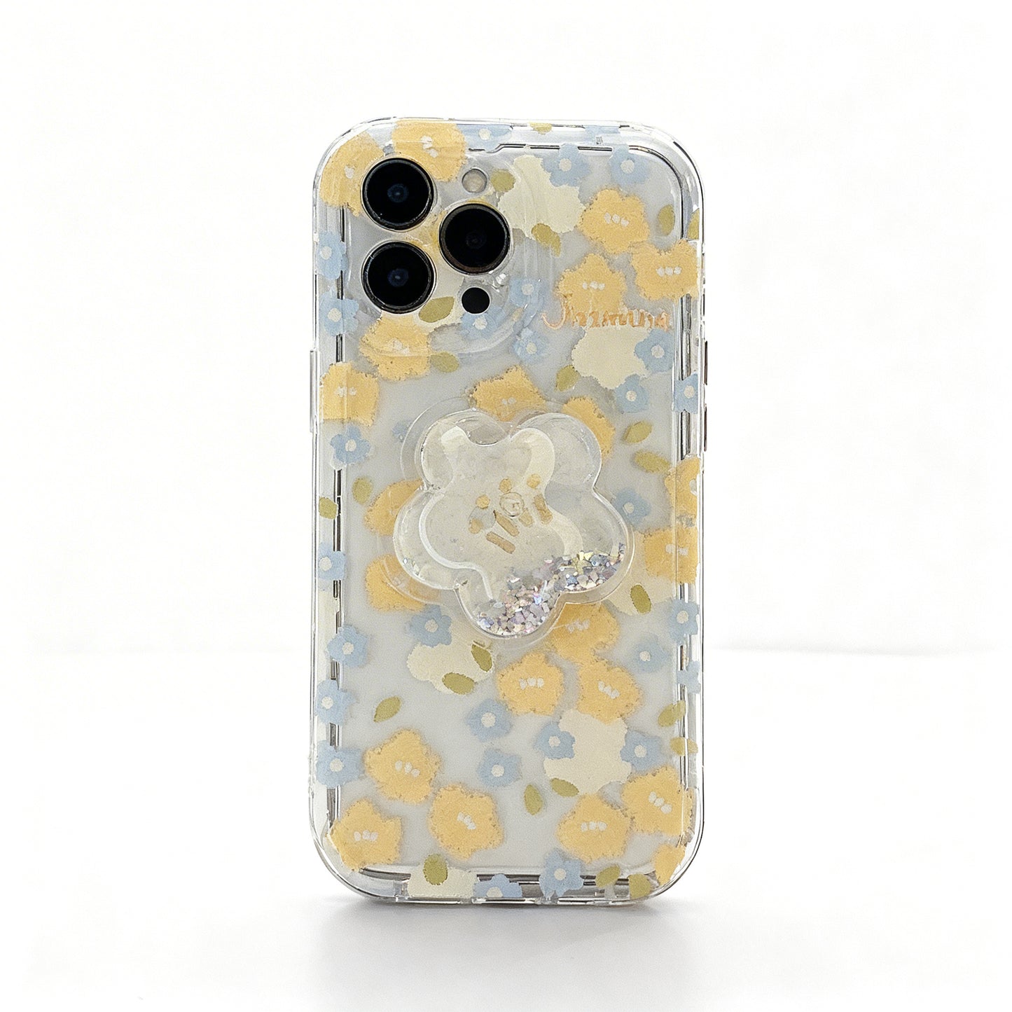 Clear Floral Stand Phone Case for iPhone