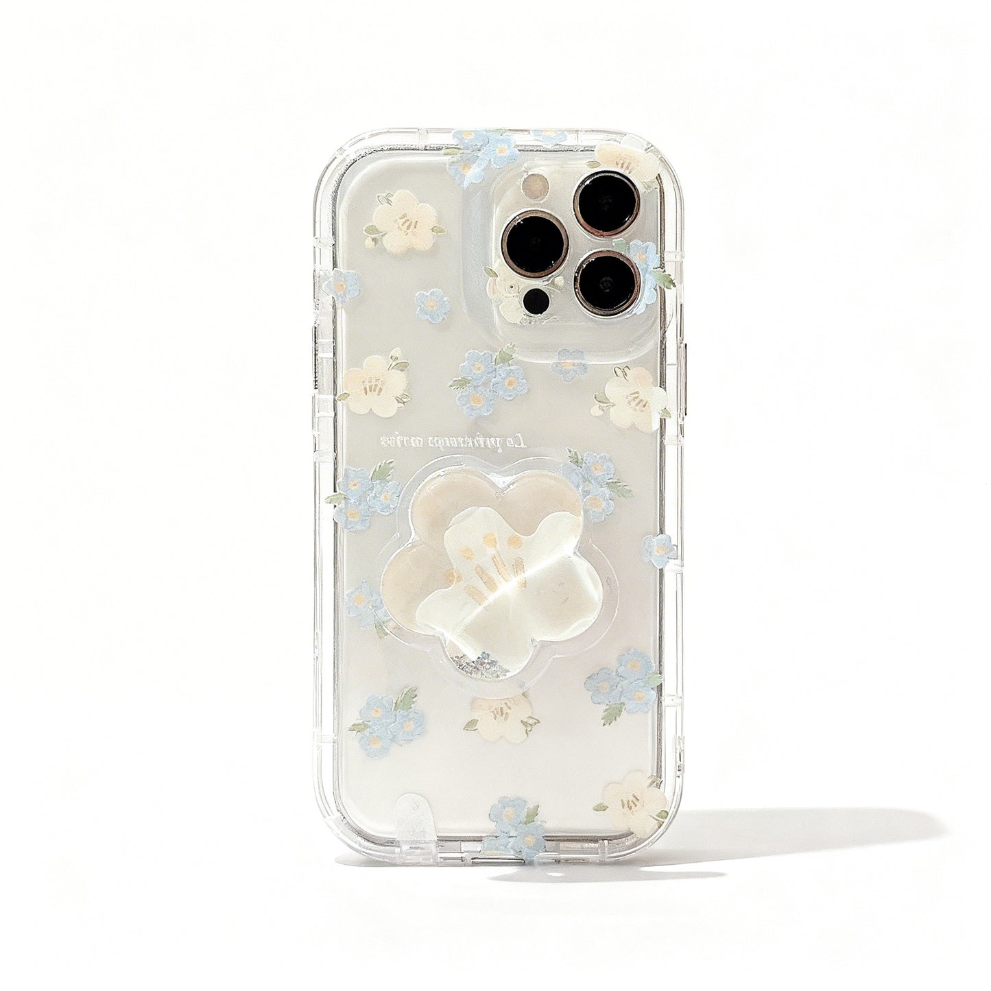 Clear Floral Stand Phone Case for iPhone