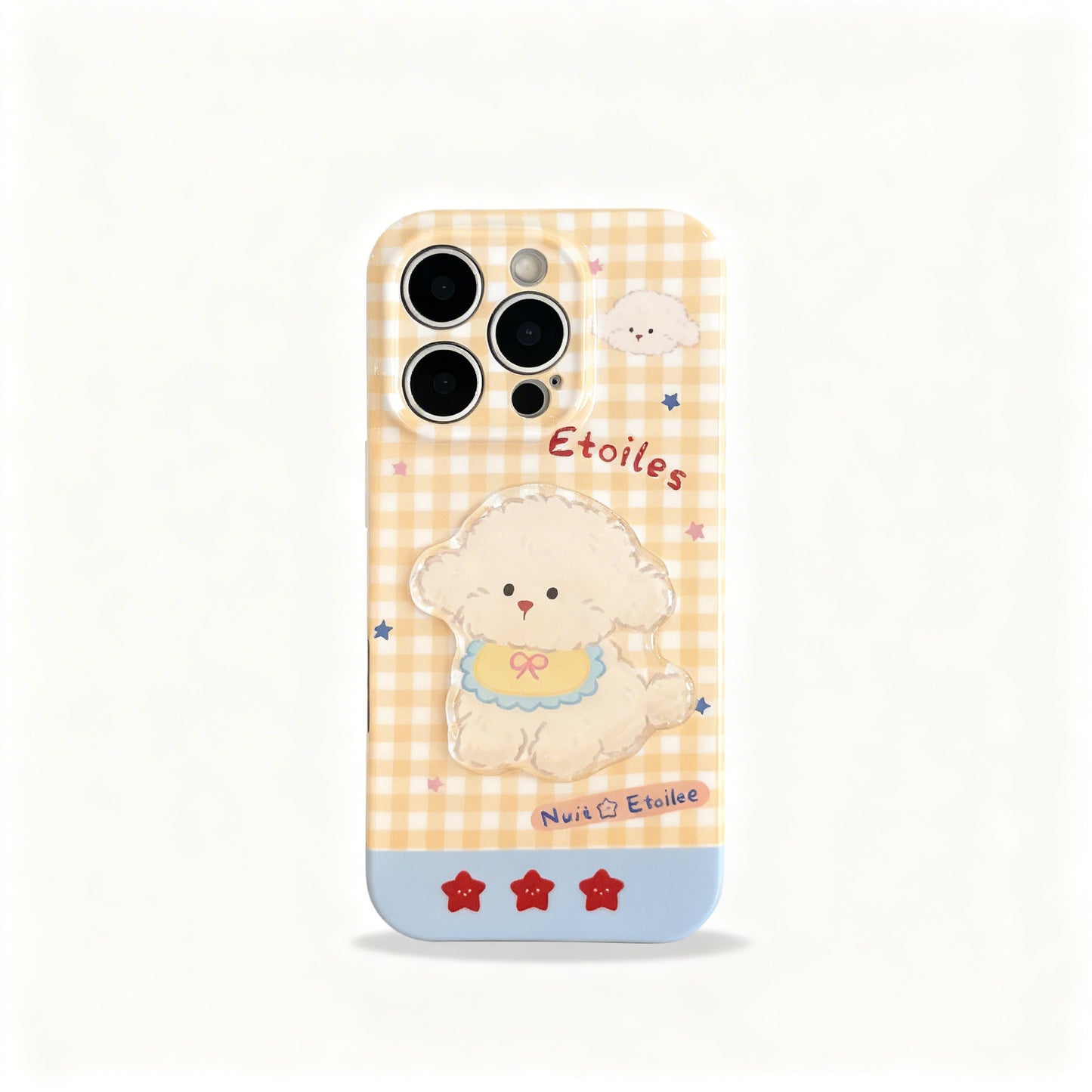 Yellow Plaid Cartoon Dog Soft Phone Case for iPhone