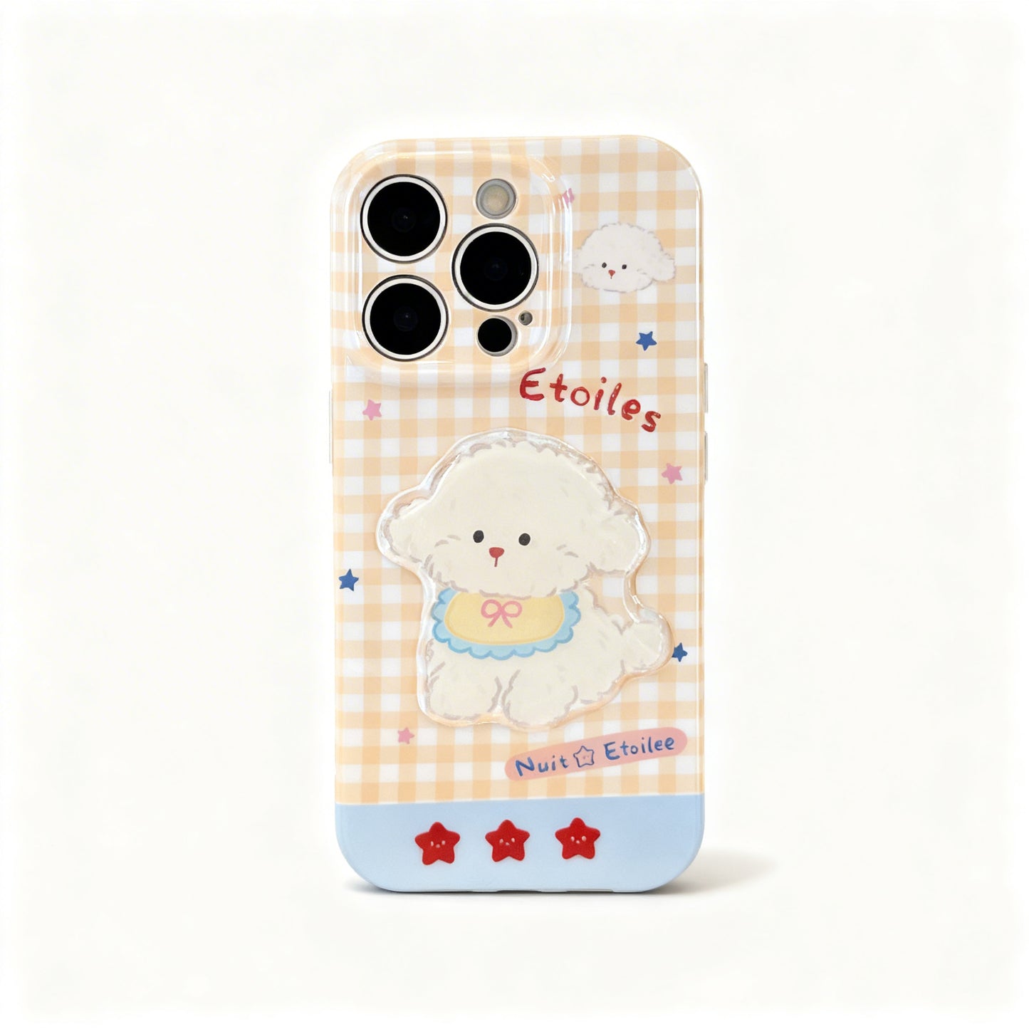Yellow Plaid Cartoon Dog Soft Phone Case for iPhone