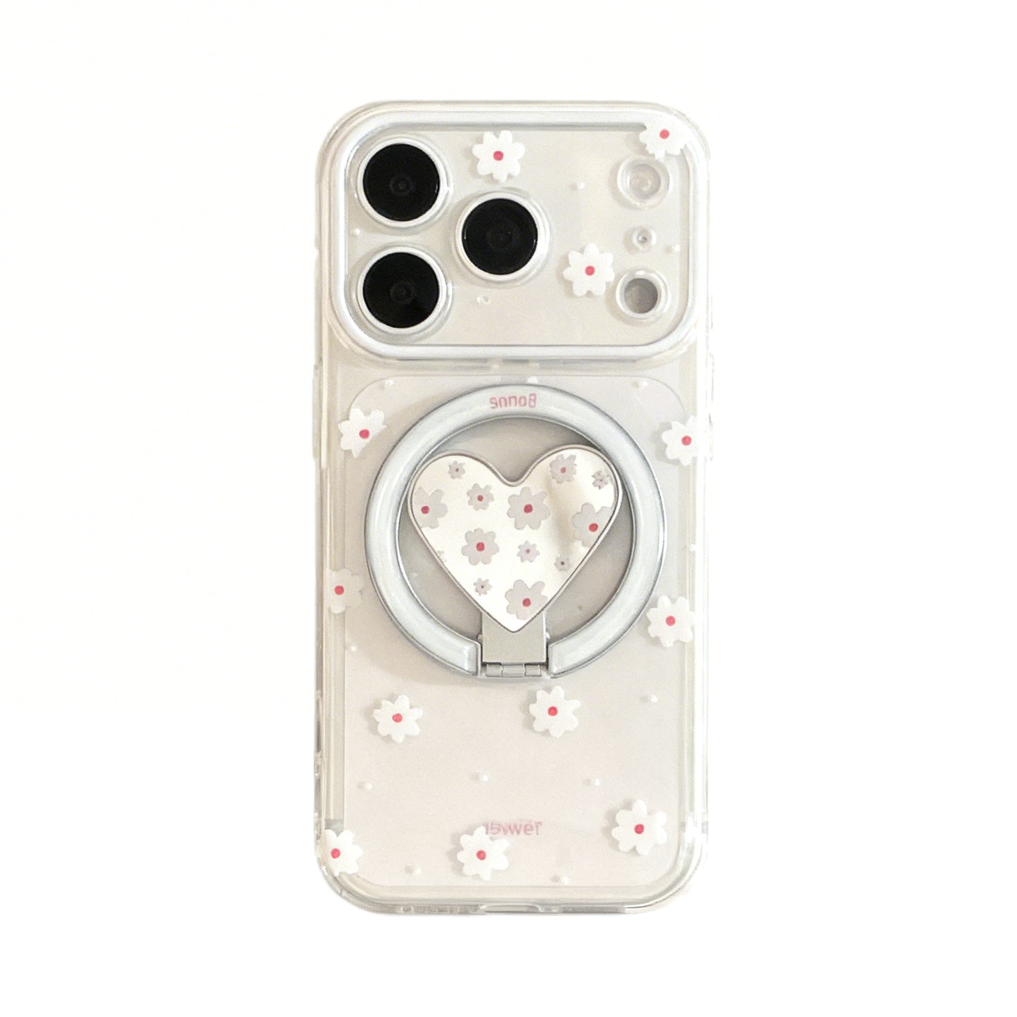 Soft White Floral Clear Magnetic Phone Case for iPhone
