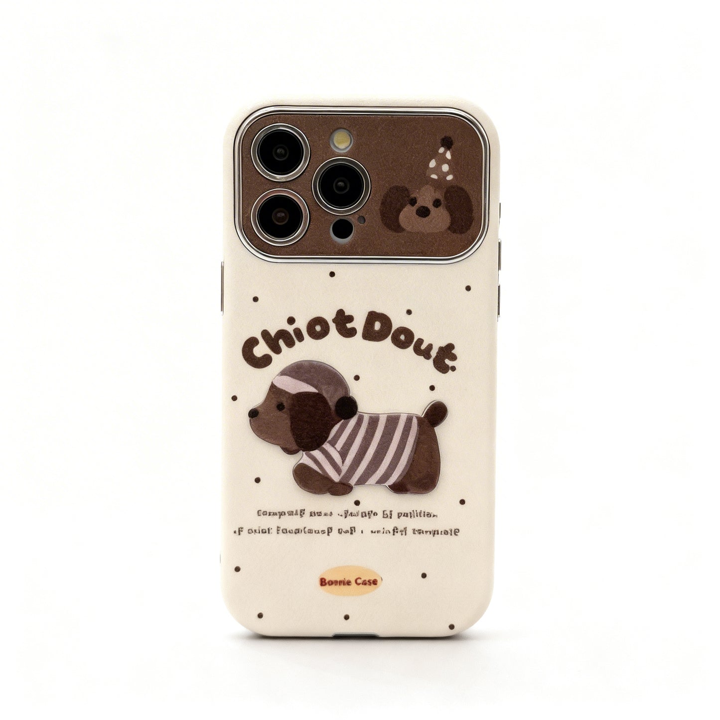 Cute Dog Print Leather Phone Case for iPhone