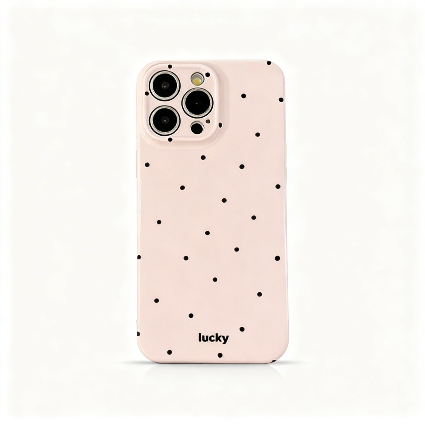 Korean Style Black Cat Polka Dot Stand Phone Case for iPhone