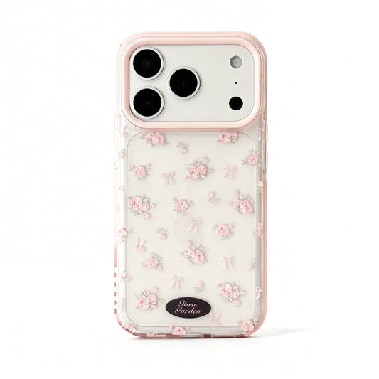Korean Style Pink Floral Soft Phone Case for iPhone