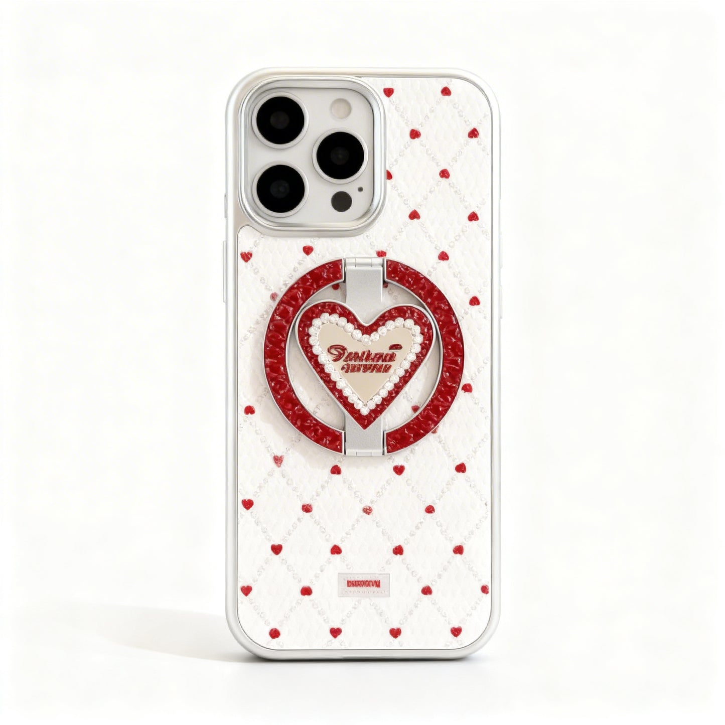 Red French Style Glossy Magnetic Stand Phone Case for iPhone