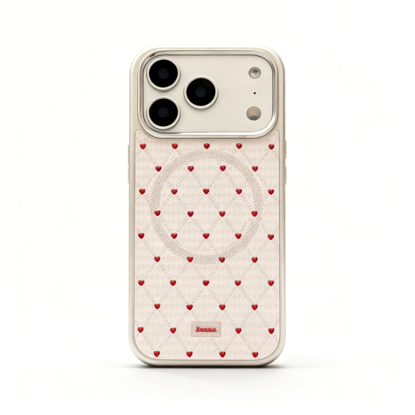 Red French Style Glossy Magnetic Stand Phone Case for iPhone