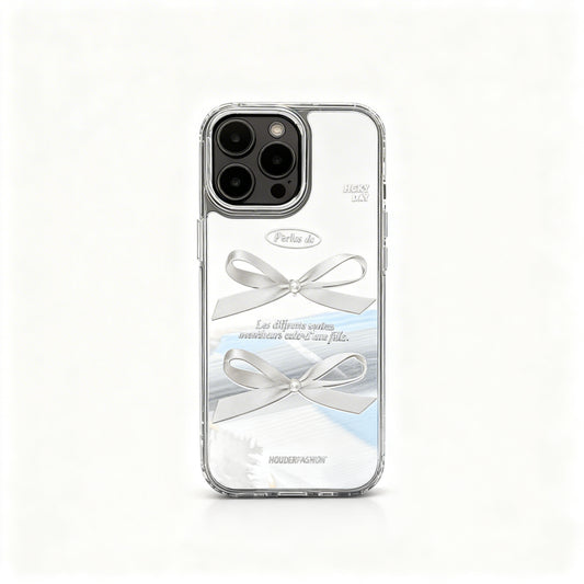 Glossy Pink Butterfly Bow Phone Case for iPhone