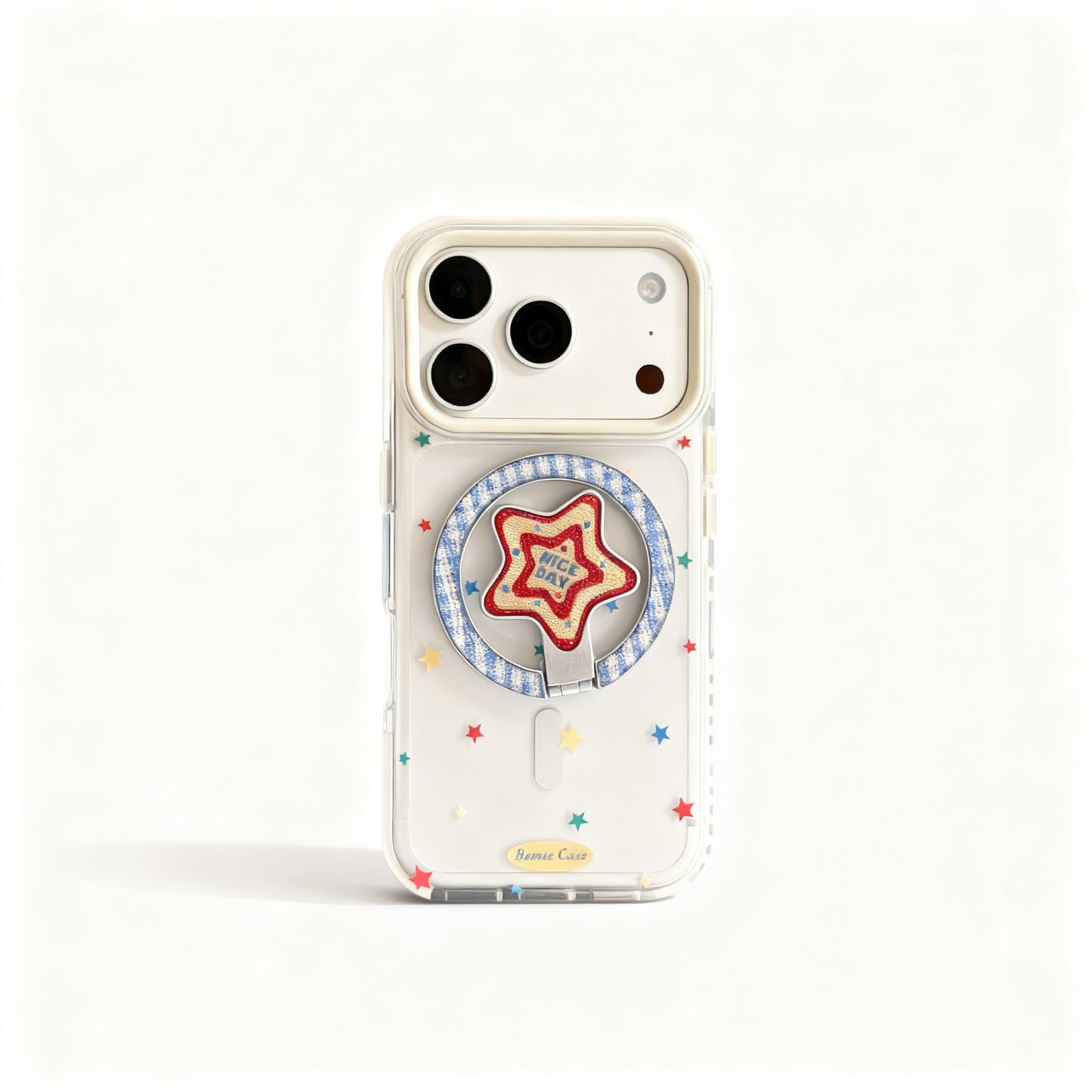 Transparent Colorful Star Clear Phone Case with Stand for iPhone