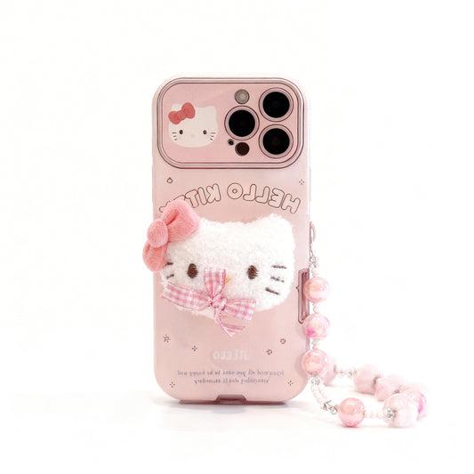 Cute Pink Bow Cat Design Phone Case for iPhone