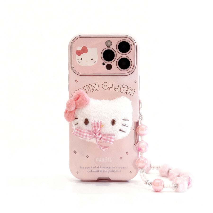 Cute Pink Bow Cat Design Phone Case for iPhone