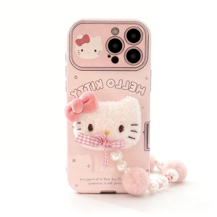 Cute Pink Bow Cat Design Phone Case for iPhone