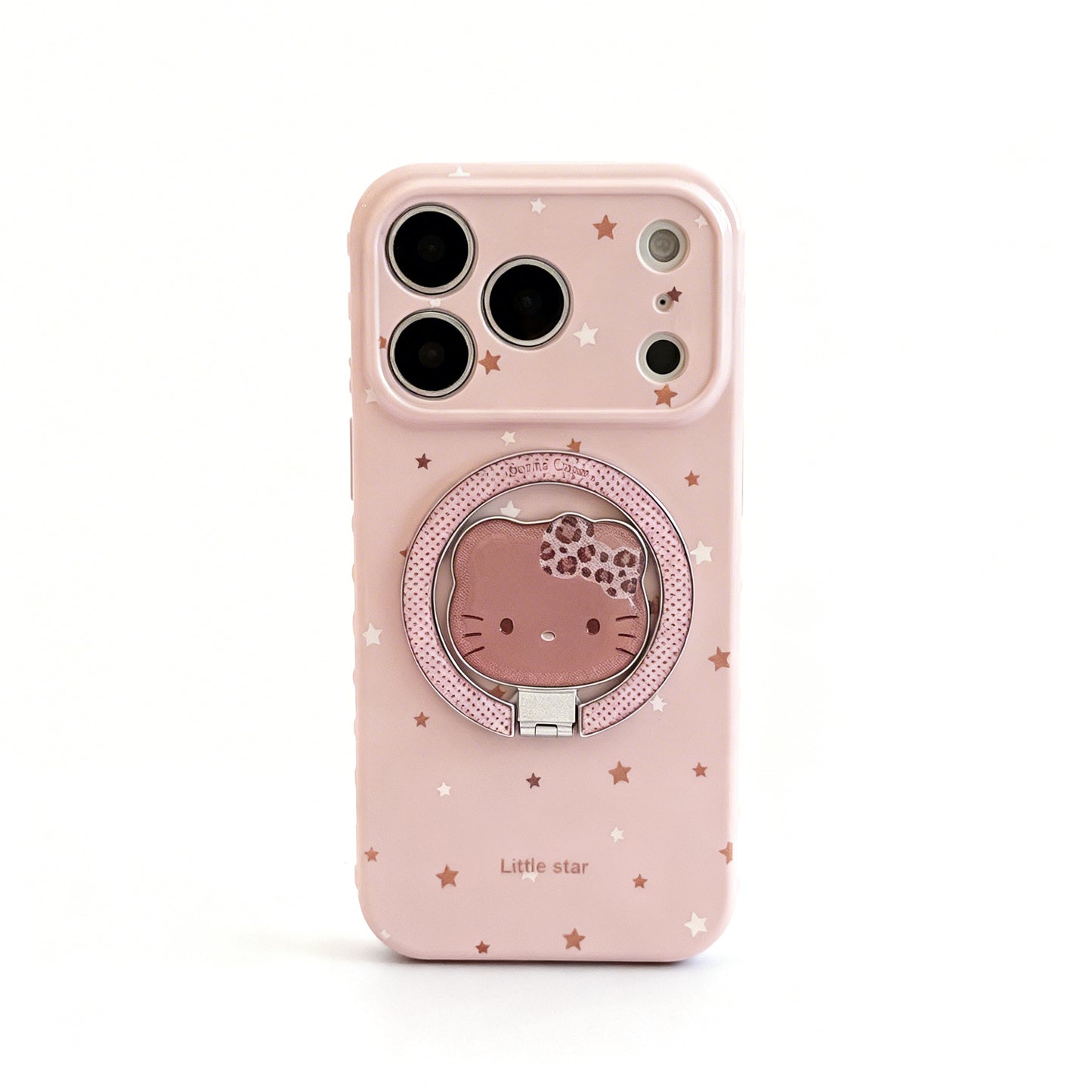 Pink Leopard Print Soft Phone Case with Stand for iPhone