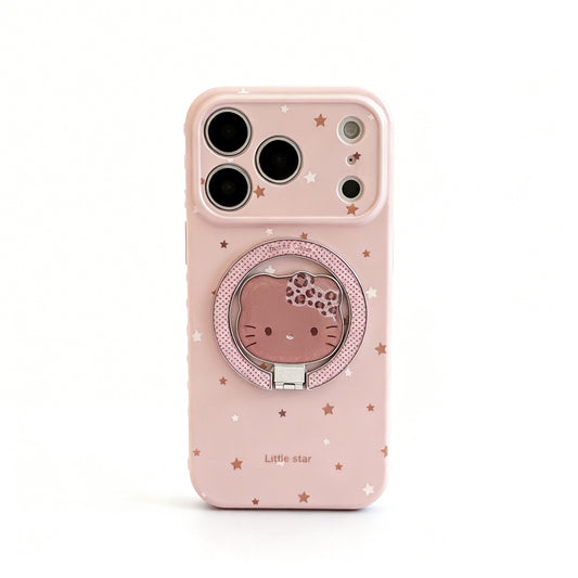 Pink Leopard Print Soft Phone Case with Stand for iPhone