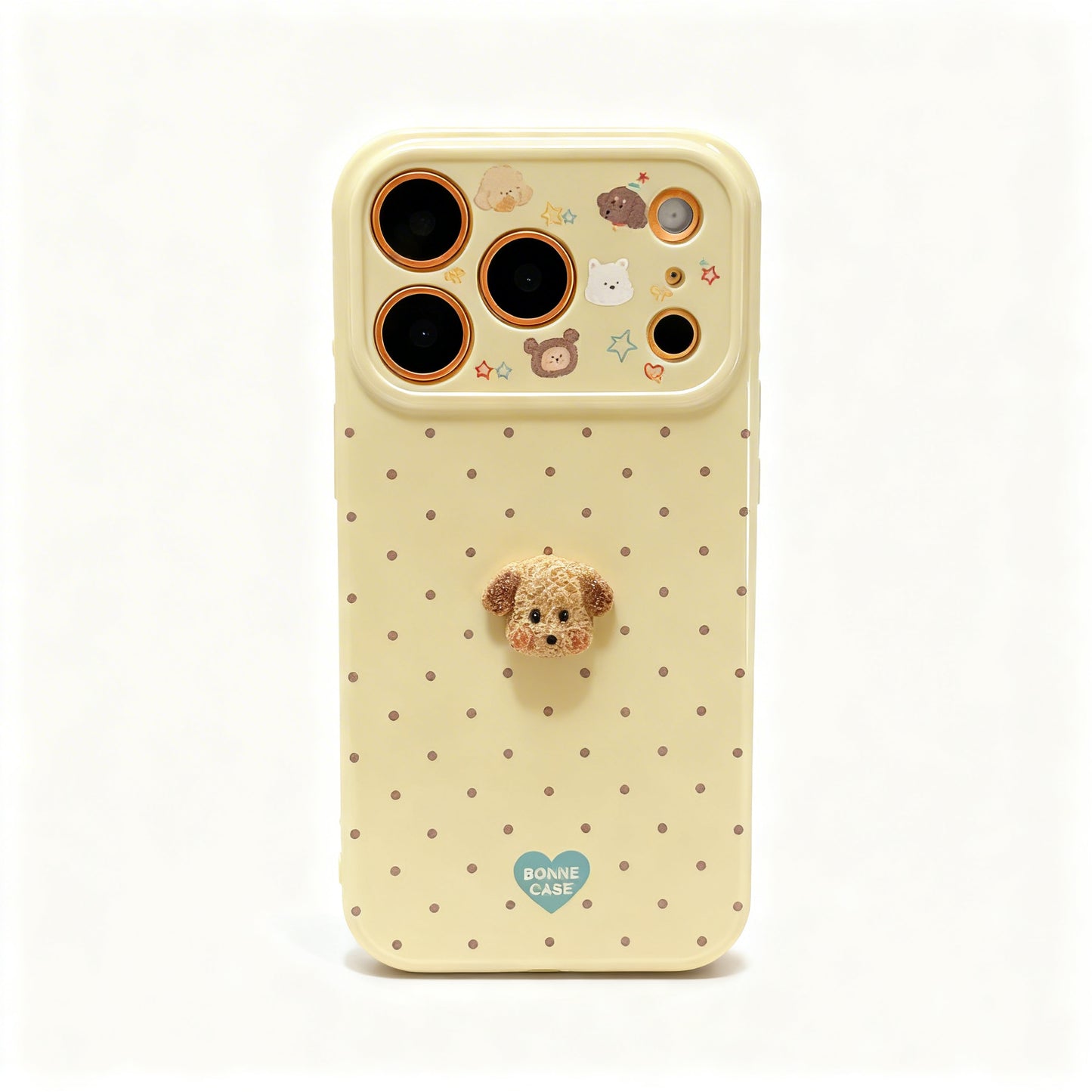 Cute Pink Puppy Plush Soft Phone Case for iPhone