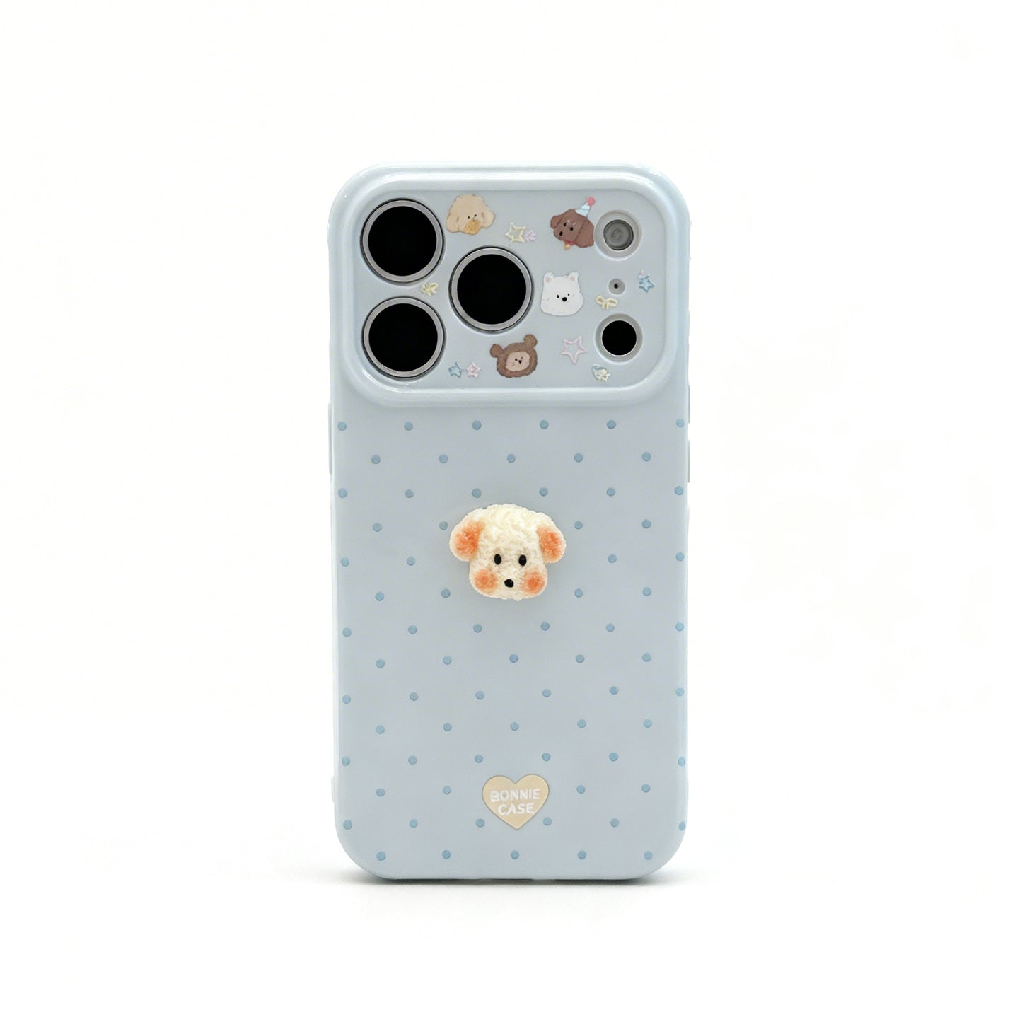 Cute Pink Puppy Plush Soft Phone Case for iPhone