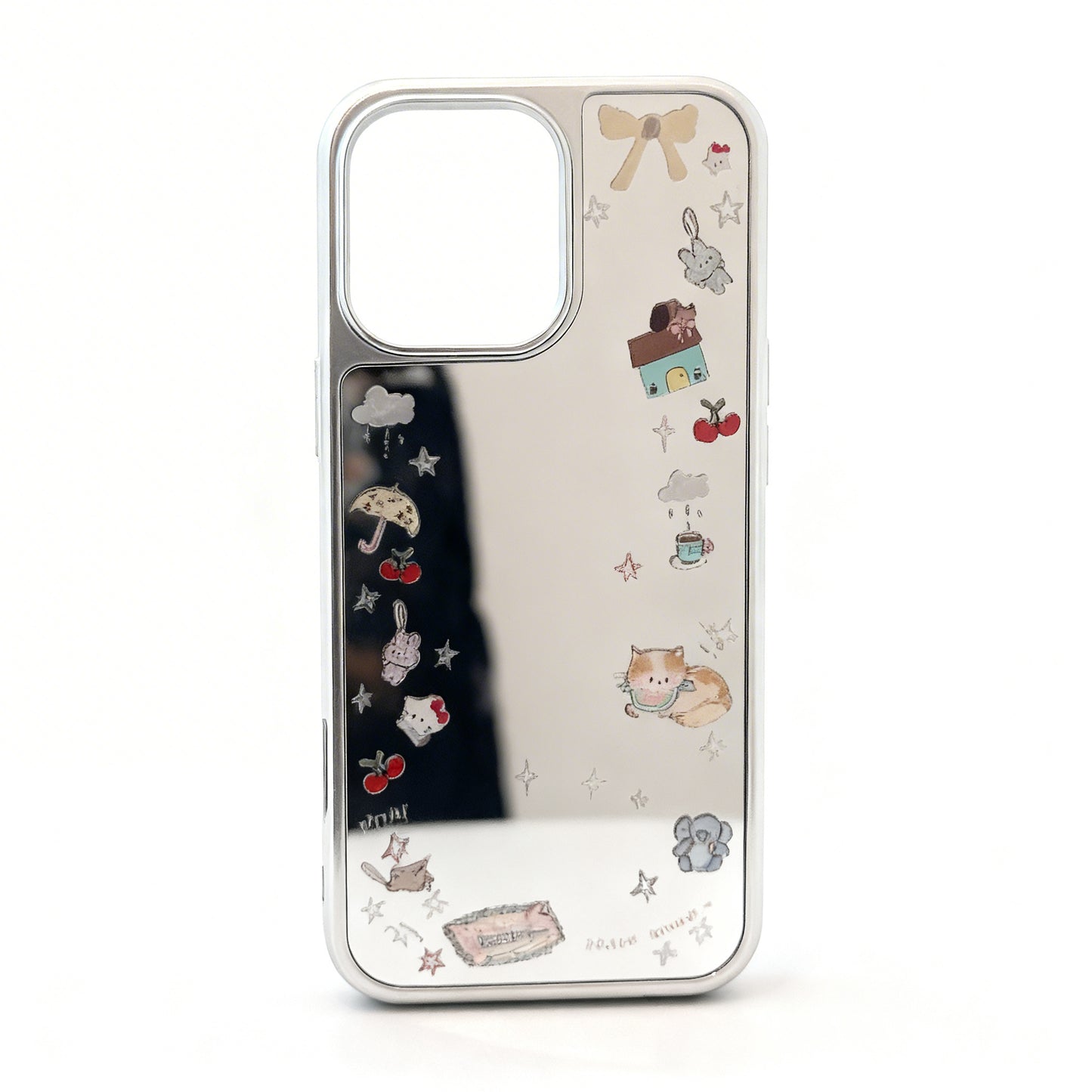 Korean Style Glossy Mirror Dog Design Phone Case for iPhone