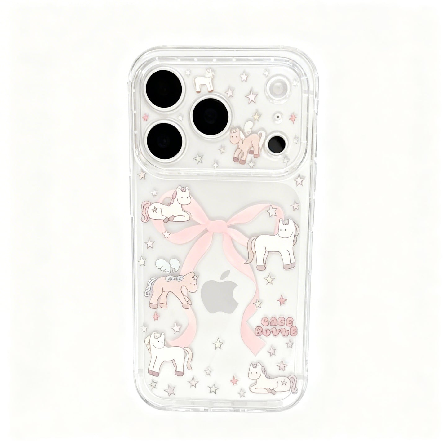 Transparent Pink Pony Soft Phone Case for iPhone