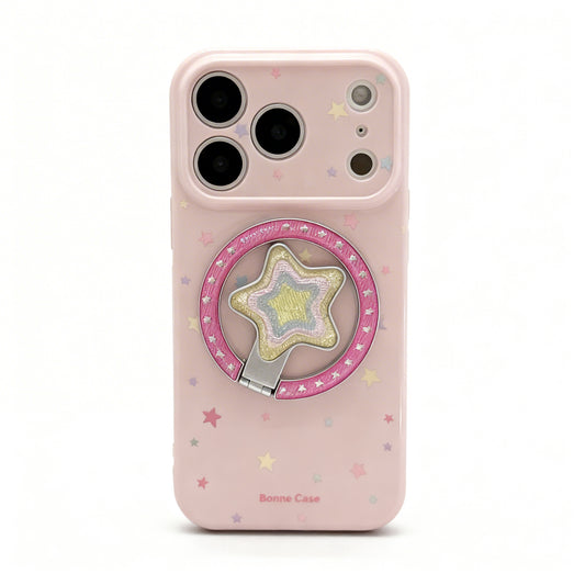 Gold Star Magnetic Stand Phone Case for iPhone