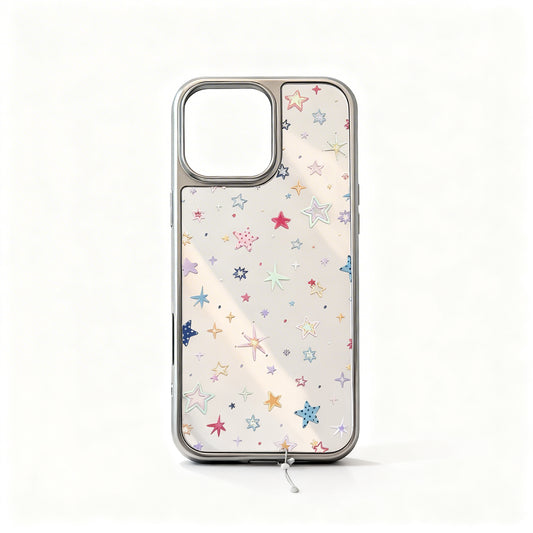 Glossy Pink Star Print Phone Case for iPhone