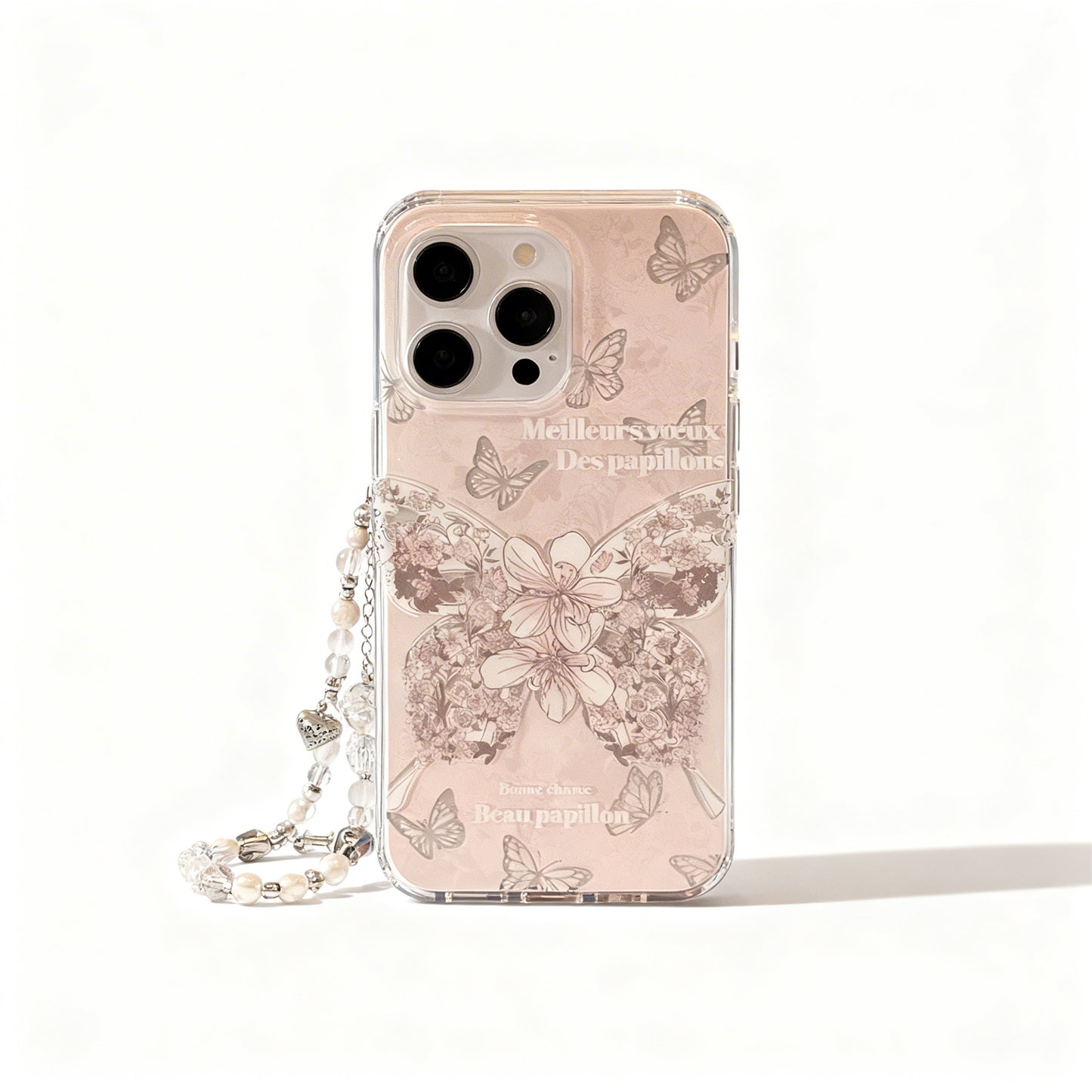 Pink Dreamy Rose Butterfly Soft Phone Case for iPhone