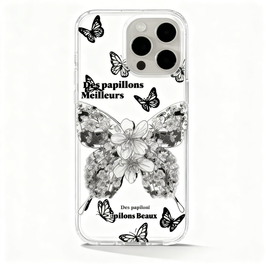 Pink Dreamy Rose Butterfly Soft Phone Case for iPhone