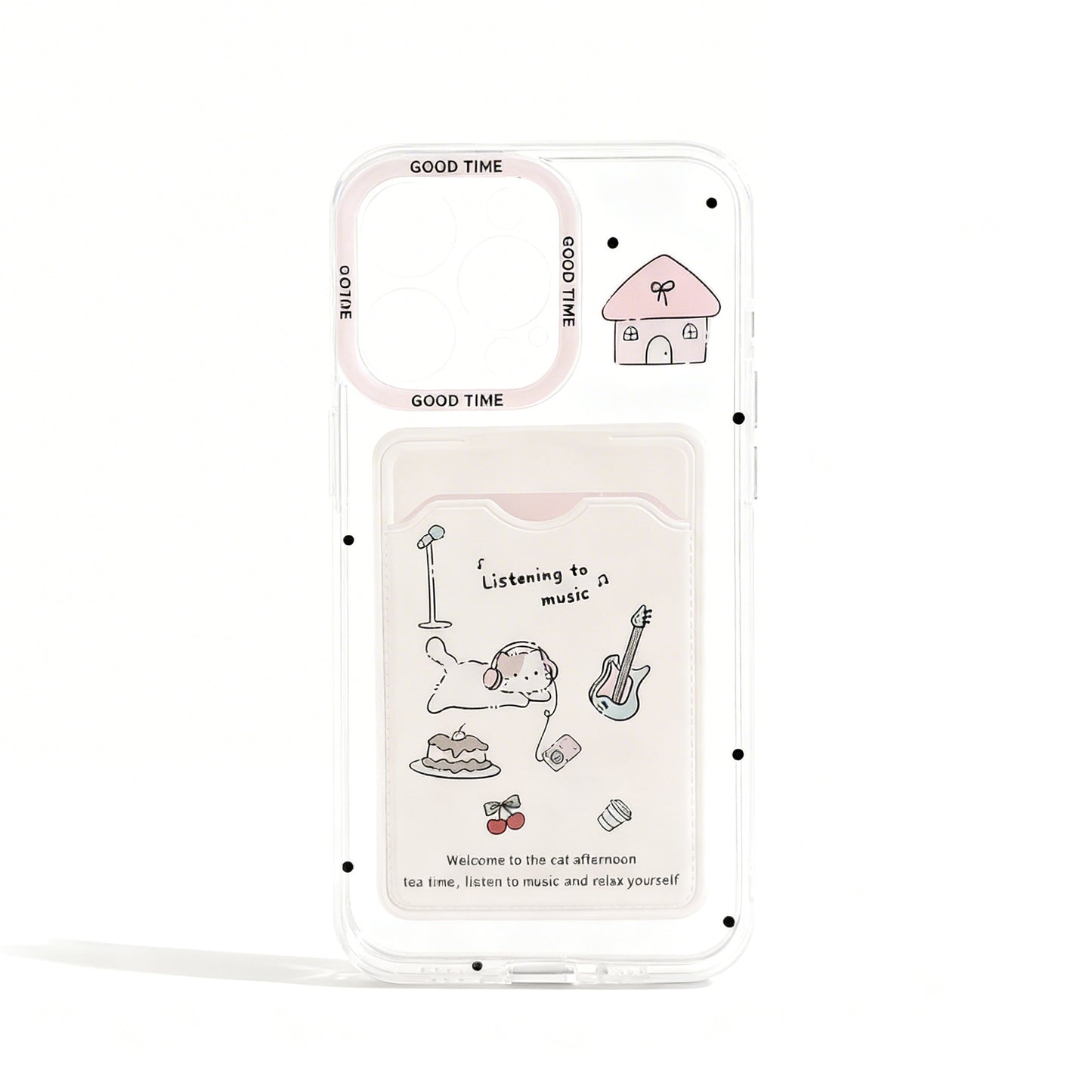Pink Cartoon Animal Wallet Phone Case for iPhone