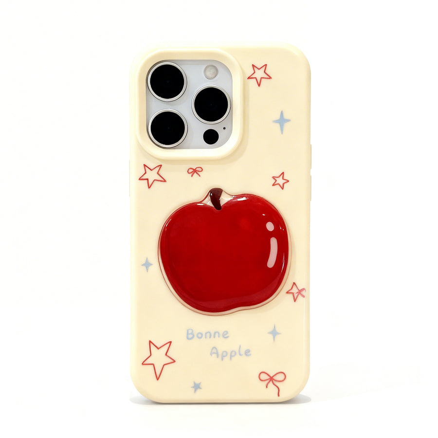 Red Floral Soft Phone Case with Charm for iPhone