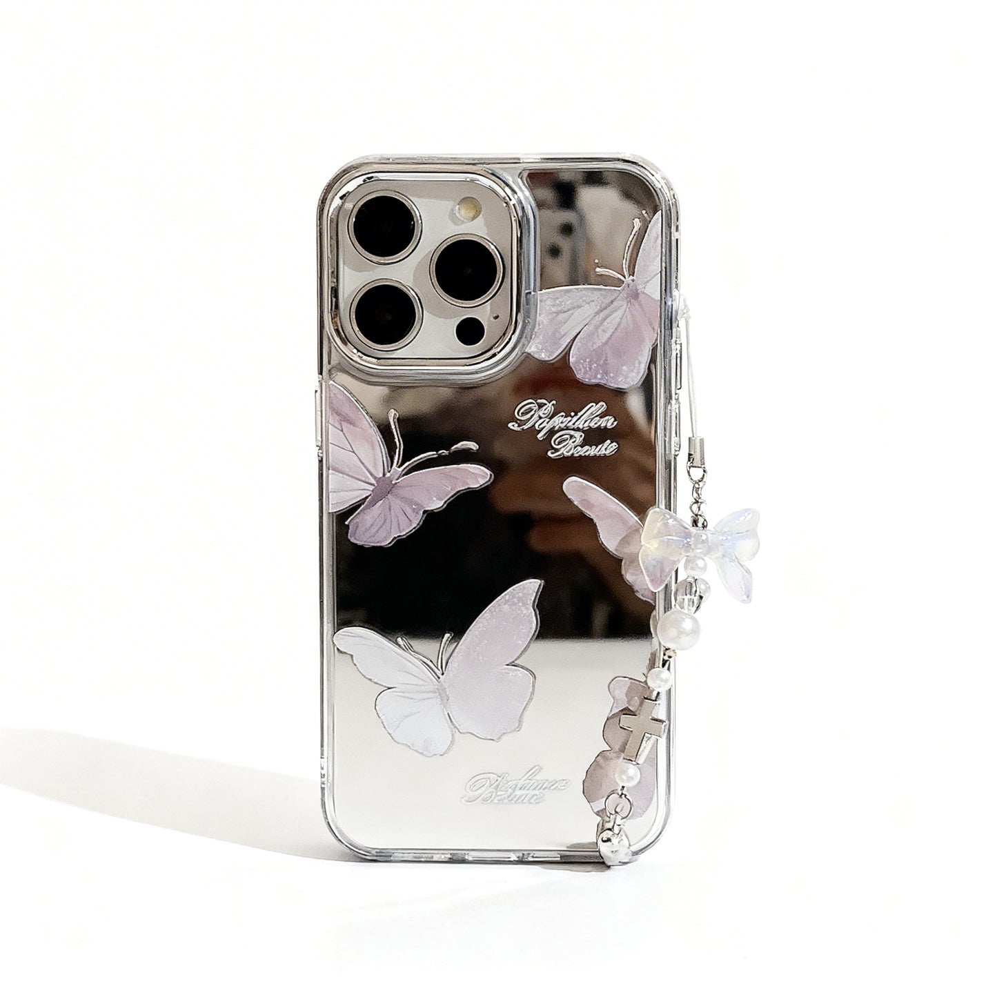 Glossy Butterfly Pendant Phone Case for iPhone