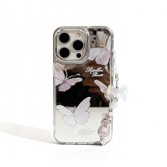 Glossy Butterfly Pendant Phone Case for iPhone