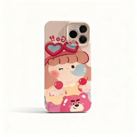 Glossy Clear Phone Case with Colorful Floral Design for iPhone