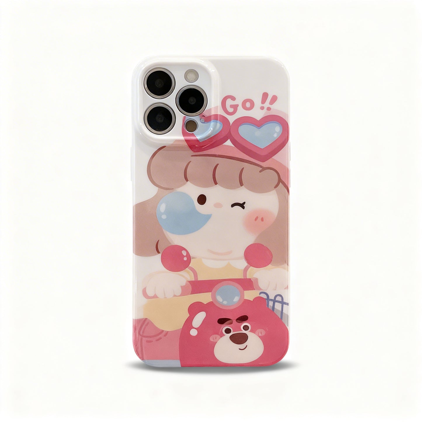 Glossy Clear Phone Case with Colorful Floral Design for iPhone
