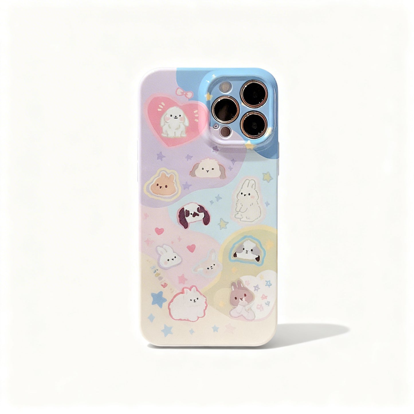 Glossy Clear Phone Case with Colorful Floral Design for iPhone