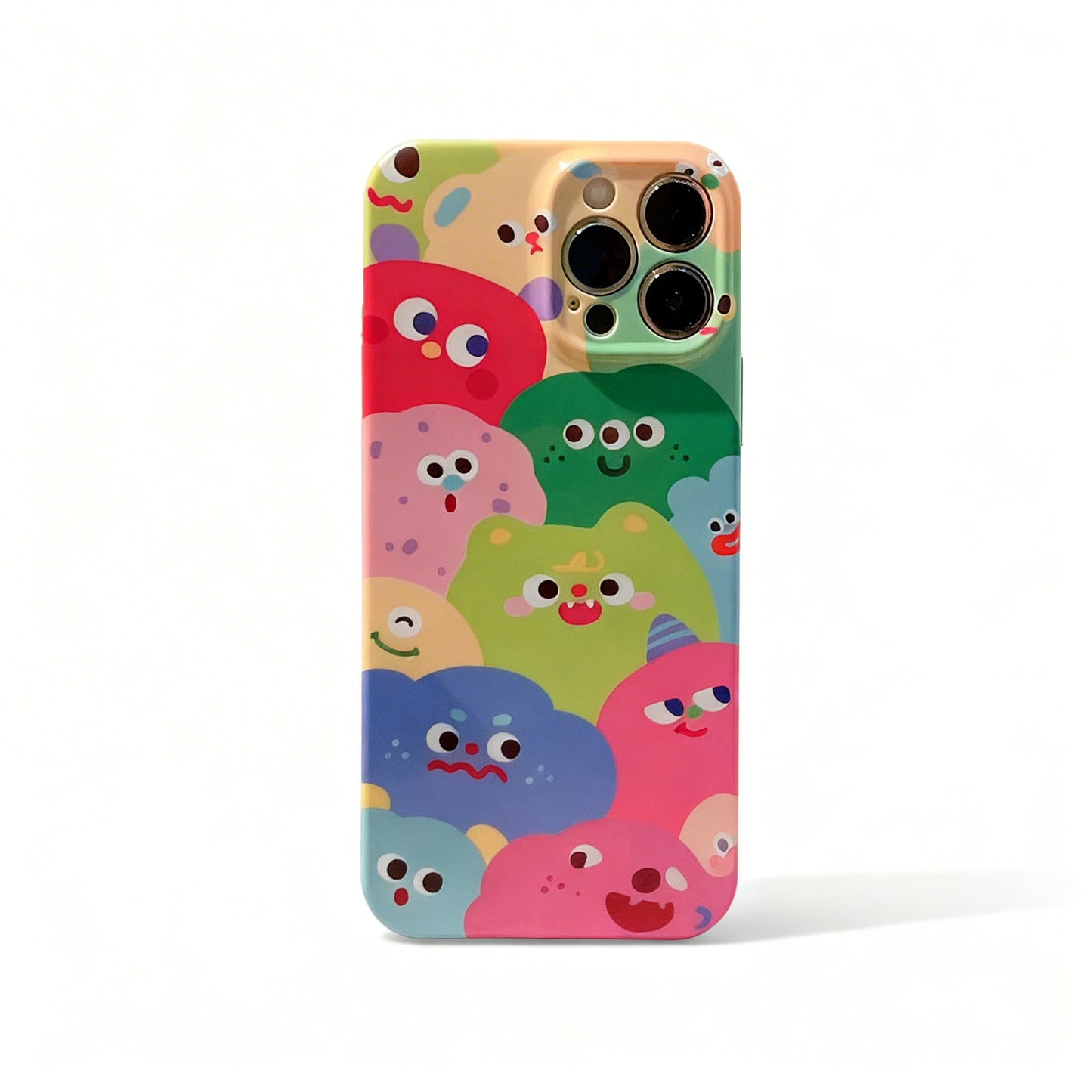 Glossy Clear Phone Case with Colorful Floral Design for iPhone