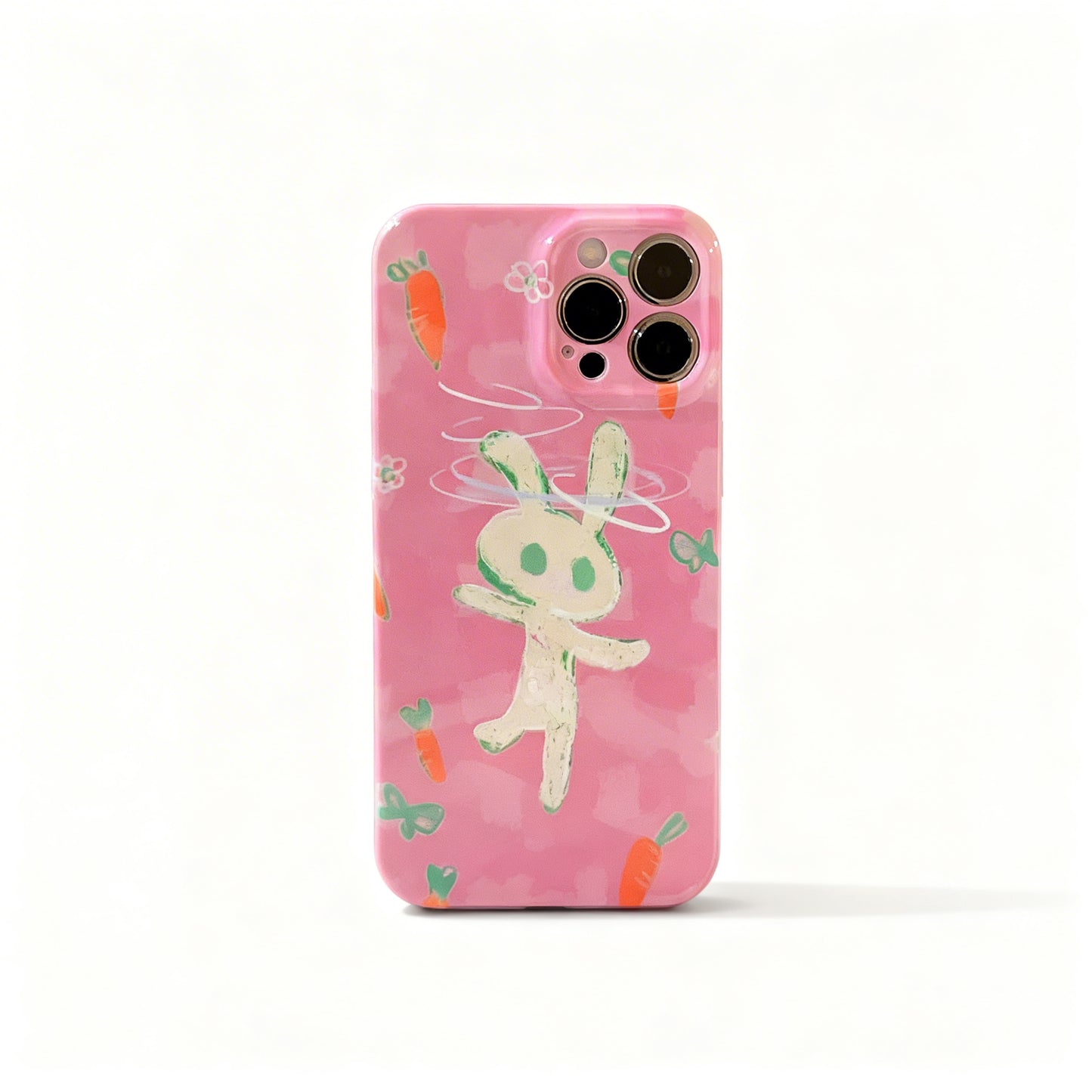 Glossy Clear Phone Case with Colorful Floral Design for iPhone